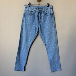 Levi’s 501 Skinny High Rise Snowflake Jeans Size 28